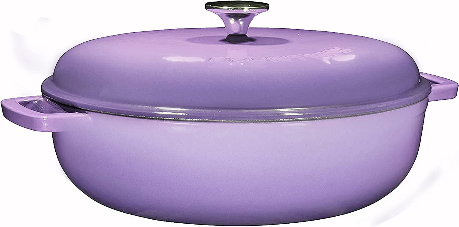 Bruntmor Enameled Cast Iron Dutch Oven with Lid and Stainless Steel Knob 4.5Quart