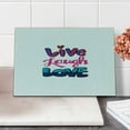 thumbnail image 2 of Live Laugh Love Cutting Board, Vintage Inspirations in Colorful Live Laugh and Love with Different Designs, Decorative Tempered Glass Cutting and Serving Board, Small Size, Multicolor, by Ambesonne, 2 of 5