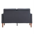 thumbnail image 6 of 53" Upholstered Loveseat Sofa,Linen Fabric Small Couch for Living Room, 2 Seater Sofa Couche with Side Pockets & Solid Wood Legs, for Small Spaces, Bedroom, Apartment, 6 of 7