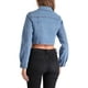 thumbnail image 3 of CHAQUETA DE JEANS CASUAL INSPIRADA CHIC PARA MUJER CON CUELLO Y BOTONES DE MANGA LARGA, CROP, TALLA L, AZUL CLARO, 3 of 6
