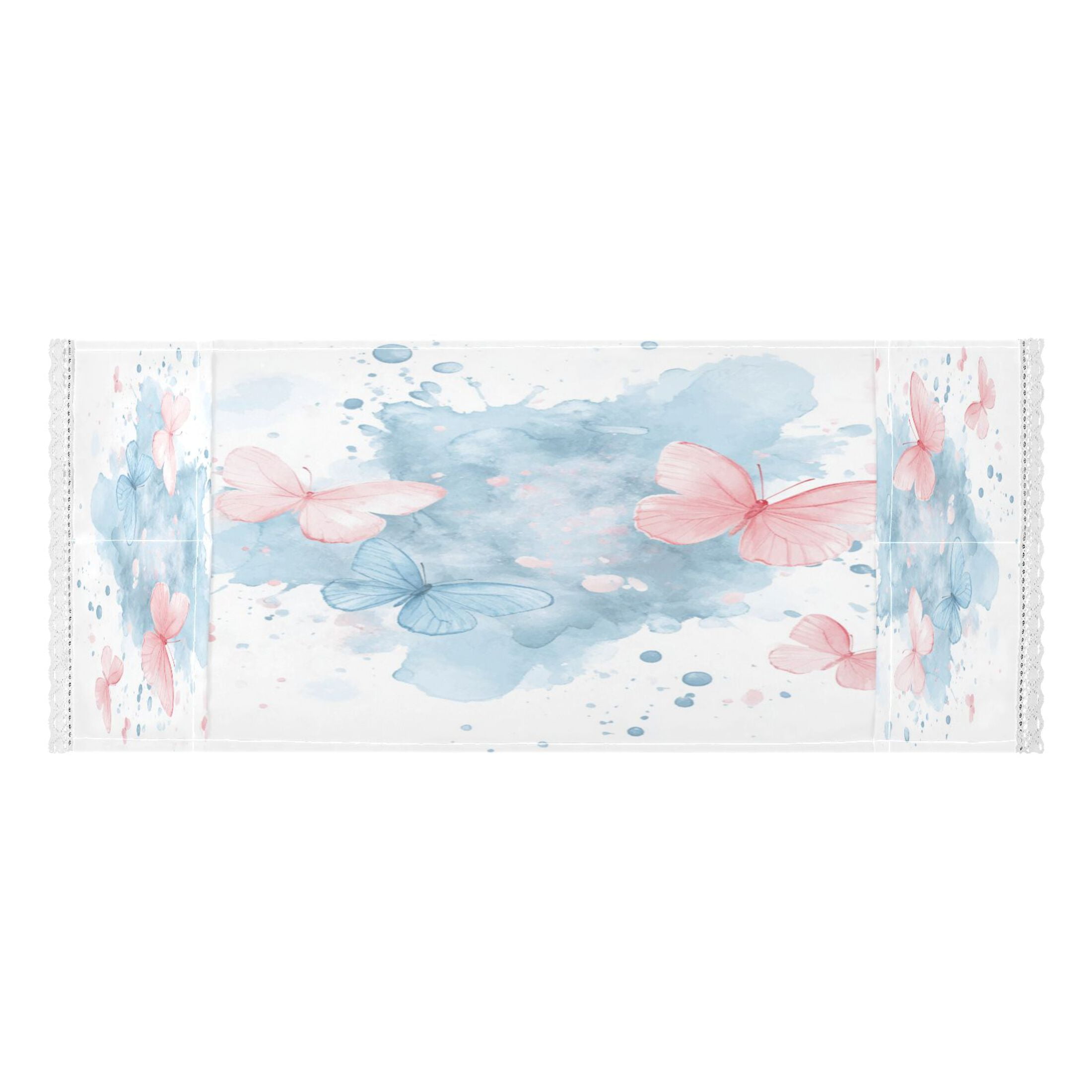 Pink and Blue ButterfliesWasher and Dryer Covers Dust-Proof and Oil Resistant Fridge Cover with 4 Storage Pockets Washing Machine Top Cover for Laundry Kitchen Home 51.2 x 22 In