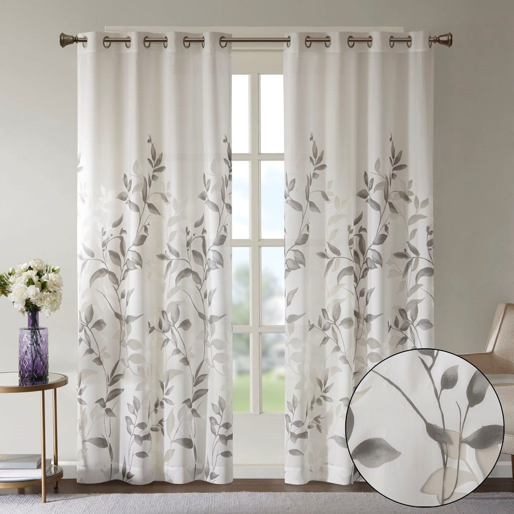 MAYEERTY Burnout Printed Curtain Panel Pair - 2 Pcs, Modern Fashionable Practical