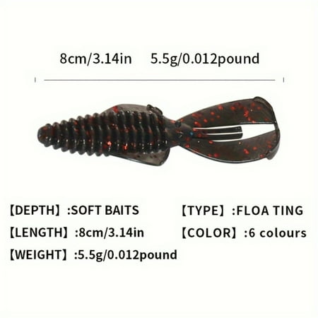 DEKAXID 15-Piece Mixed Color Soft Fishing Lure Set 5.5g/0.012lb 8cm/3.14in Floating Shrimp Baits Suitable for Freshwater & Saltwater Ideal for Salmon Trout Seabass