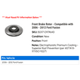 thumbnail image 2 of Front Brake Rotor - Compatible with 2006 - 2012 Ford Fusion 2007 2008 2009 2010 2011, 2 of 2