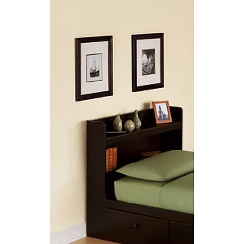 2Shelf Bookcase Headboard in Walnut