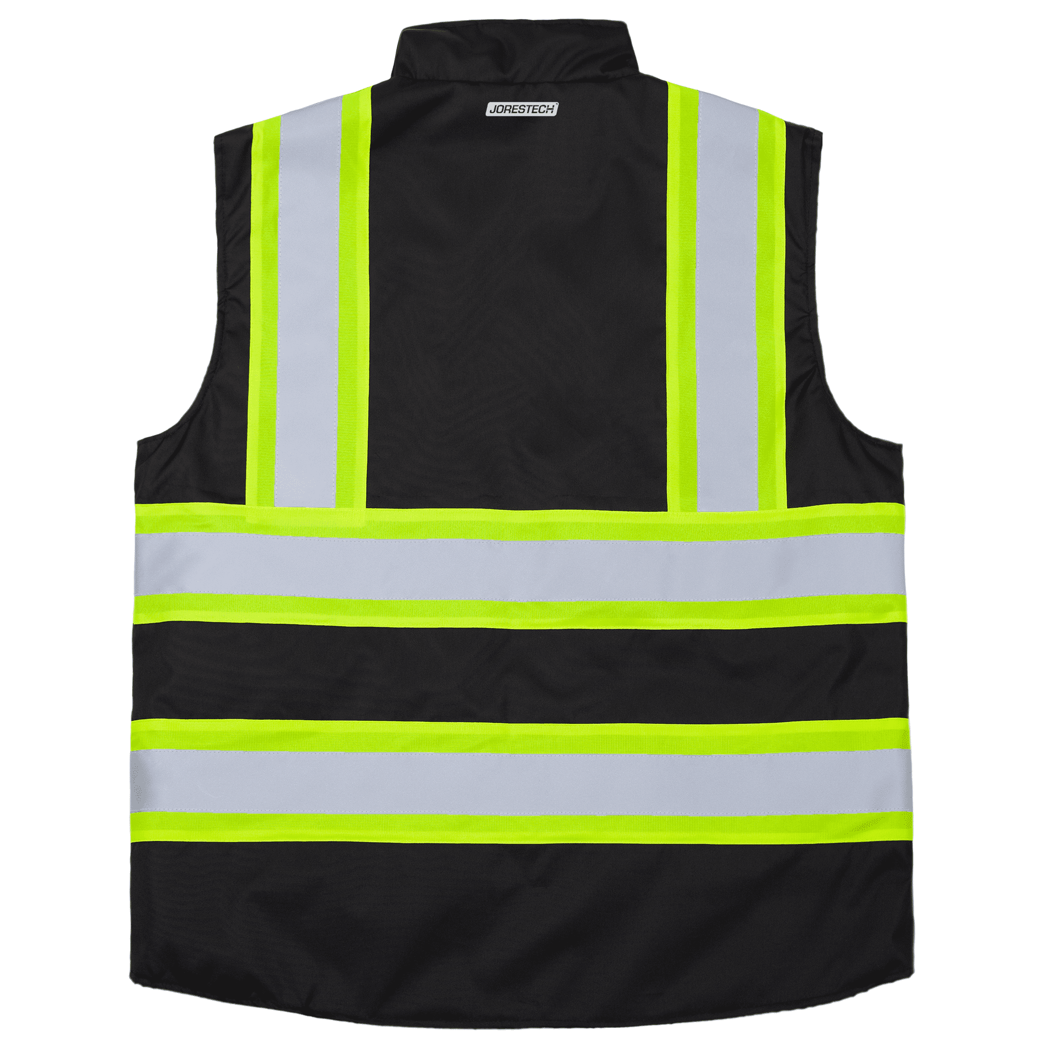 JORESTECH Hi-Vis Reversible Insulated Safety Vest, Two-Toned, ANSI Class 1, VL-10 (Black, S)