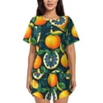 thumbnail image 1 of Fotbe Fresh Orange Conjunto de Pijama Estampado para Mujer, 2 Piezas, Ropa de Dormir con Camiseta de Manga Corta y Shorts Suaves-4X-Large, 1 of 6