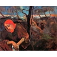 thumbnail image 2 of Gauguin, Paul 32x26 Black Ornate Wood Framed with Double Matting Museum Art Print Titled - Christ In The Garden Of Olives, 2 of 4