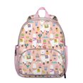 thumbnail image 1 of Llama Pattern Student Backpack – Cute Cartoon Alpaca Design with Kawaii Elements, Lightweight and Durable for School, 1 of 6