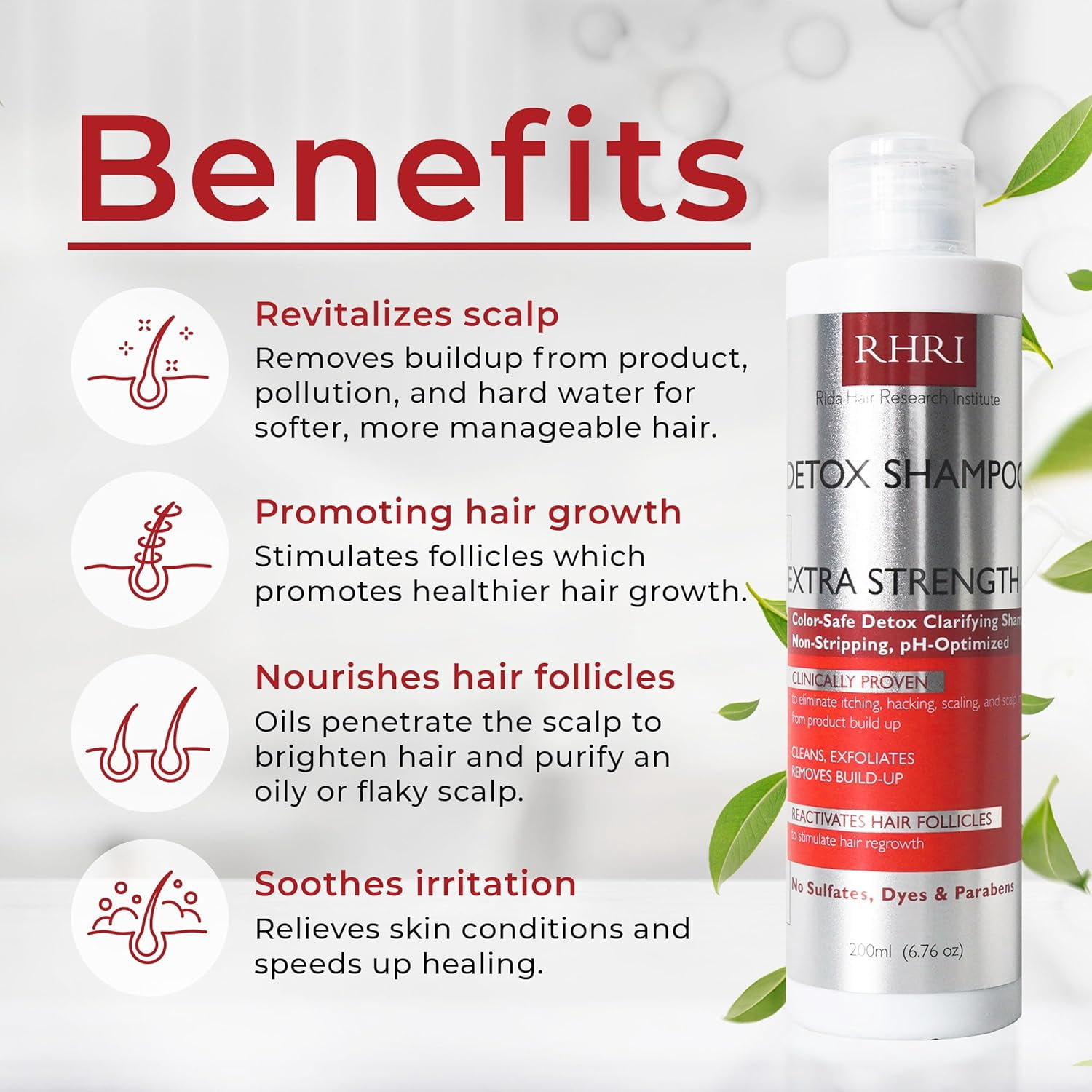 Detox Shampoo for Product Build-Up Removal with Clarifying Scalp Care, Helps Soothe Scalp Irritation – For All Hair Types
