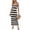 04-Black White Stripe, variant on Women's Swimsuit Cover Up Crochet Knit Maxi Dress Spaghetti Strap Summer Beach Casual Dress