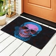 thumbnail image 2 of XMXY Area Rugs Doormat Outdoor Entrance, Aged Floral Skull Blue Print Facecloth Non-slip Floor Mat Rug for Living Room Kitchen Sink Area Indoor,72"x48", 2 of 9