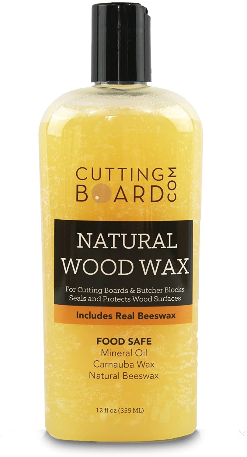 Natural Wood Wax for Cutting Boards & Butcher Blocks w/ Beeswax (12oz