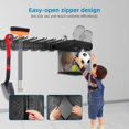 thumbnail image 2 of Tool Organizer Wall Mount Garage Storage Wall Organizer Garden Tool Storage Rack with PC fabric bag holder with Hooks with Straps use for Ski Gears Rake Shovel Yard Tool, 2 of 8