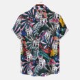 thumbnail image 4 of Hombres Casual Botones Playa Sin posicionamiento Estampado floral Turndown Camisa de manga corta Blusa Pompotops oipoqjl49226, 4 of 9
