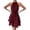 Red, variant on Sngxgn Women's V Neck Flared Sleeve Dress Elastic Waist Tiered Belted Ruffle Hem Mini Dress(Purple,XL)