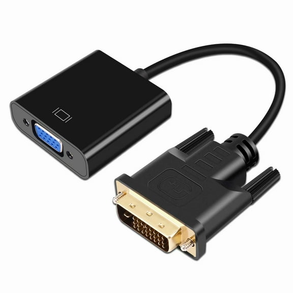 DVI-D to VGA Adapter Converter - Male to Female M/F Video Adapter Cable for DVI-D 24 1 for DVI Device, Laptop, PC to VGA Displays, Monitors, Projectors