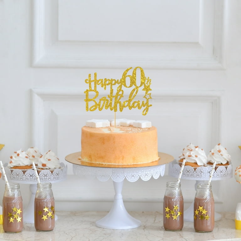 Happy 60th Birthday Cake Topper Perfect for Men Women 60th