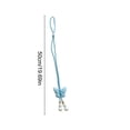 thumbnail image 3 of Blue Sequin Butterfly Curtain Tieback, Adjustable Hand-Woven Rope Tiebacks with Pearl, Window Drape Holdback for Living Room Bedroom, 20 Inch, 3 of 6