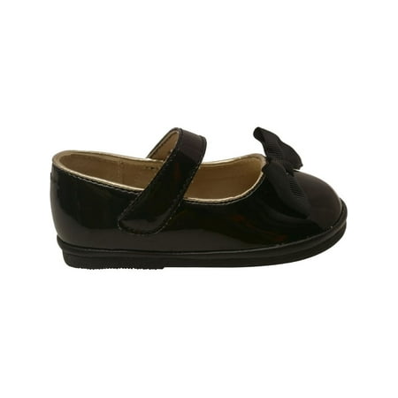 Black Patent Mary Jane Shoes - Angel Baby Girls Black Patent Grosgrain Bow Mary Jane Casual Shoes 1-4 Baby
