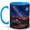 Blue, variant on Desert Van Night Sky 11oz Ceramic Mug, Moonlit Cactus Road Trip Coffee Cup