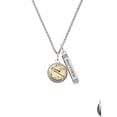 thumbnail image 2 of Delight Jewelry Silvertone Domed Music - Trombone Silvertone Mother Daughter Bar Charm Necklace, 23", 2 of 4