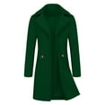 thumbnail image 4 of Otntypg Women's Notched Lapel Wool Coat Single Breasted Mid-Long Pea Coats Winter Wool Blend Thicken Warm Blazer Jacket Outwear Green S, 4 of 7