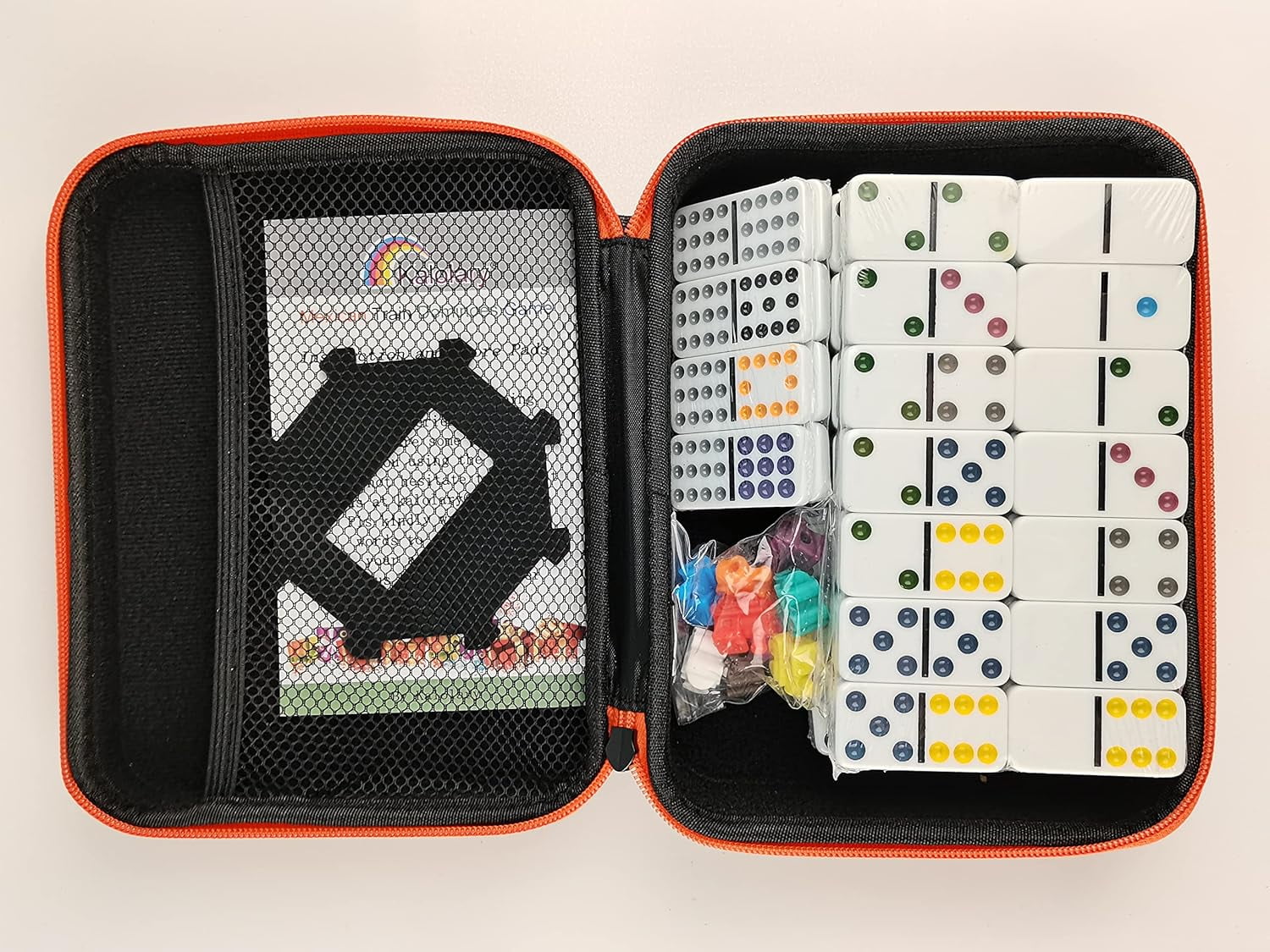 Classic Game, Bright Color-Dot Dominoes Set In Durable Tin Box