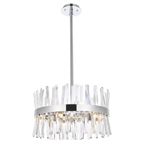 Serephina 20 inch crystal round pendant light in chrome