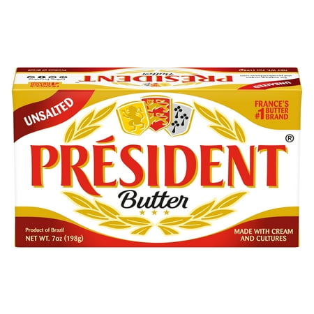 President Imported Unsalted Butter Bar, 7 oz, 1 Count (Refrigerated) (Full)