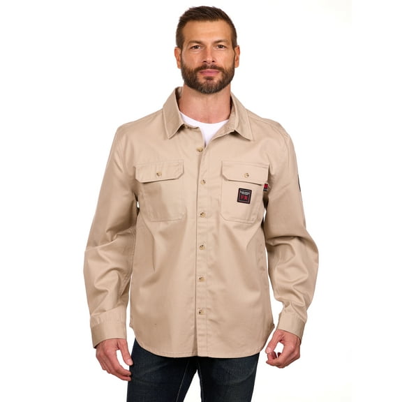 Bass Creek Outfitters Men's Flame Resistant Long Sleeve Twill Work Shirt, Sizes M-2XL