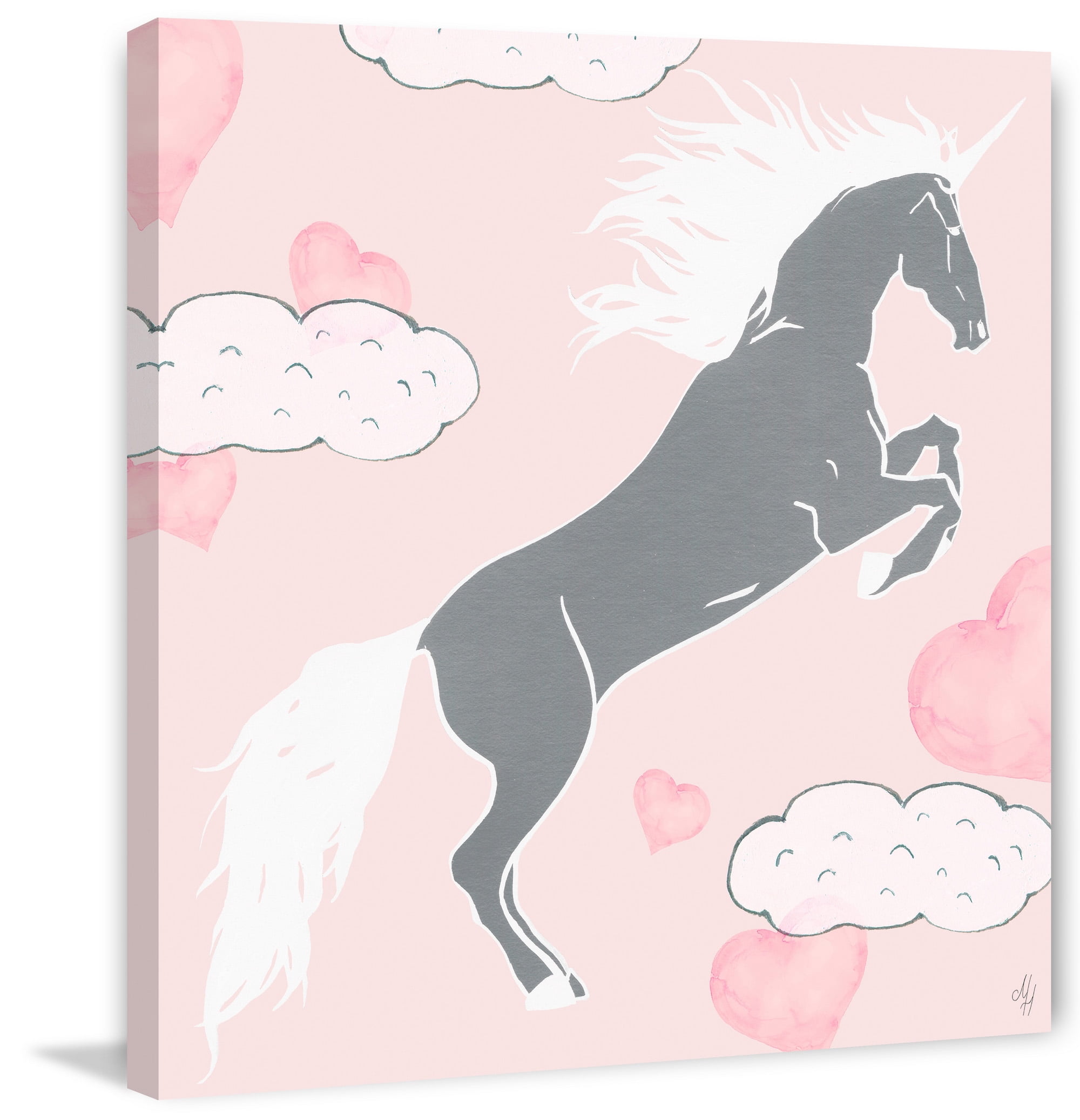 Marmont Hill Cloudy Unicorn Canvas Wall Art