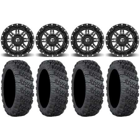 Fuel Lethal Black 14 Wheels 28 Versa Cross V3 Tires Polaris RZR XP 1000 / PRO XP / Ranger XP 900/1000