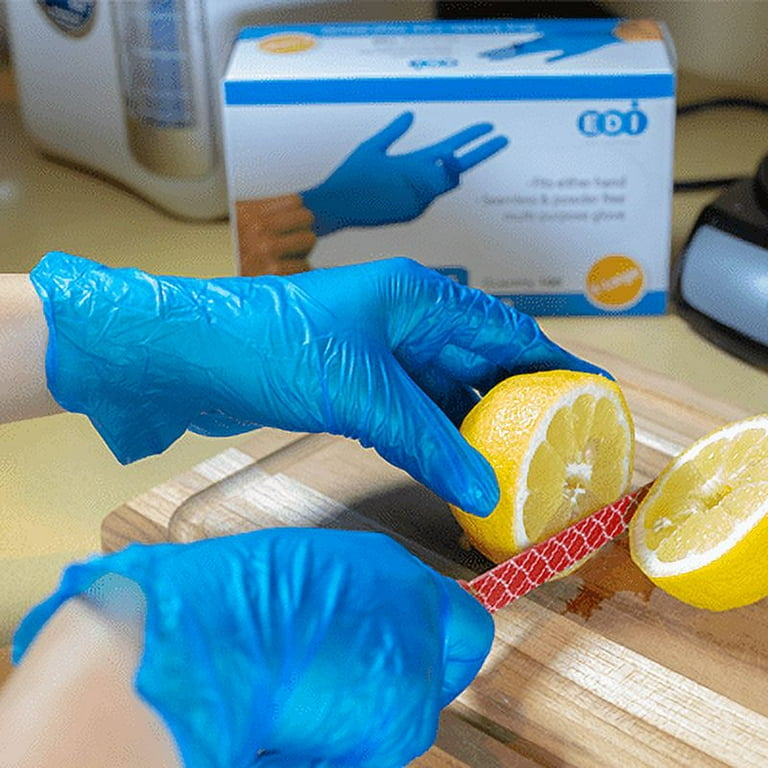 Blue sale vinyl gloves