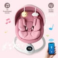 thumbnail image 4 of TouHeart Baby Swing, Electric Infant Rocker with Bluetooth & Remote, 5 Speeds, 10 Lullabies, Pink, 4 of 8
