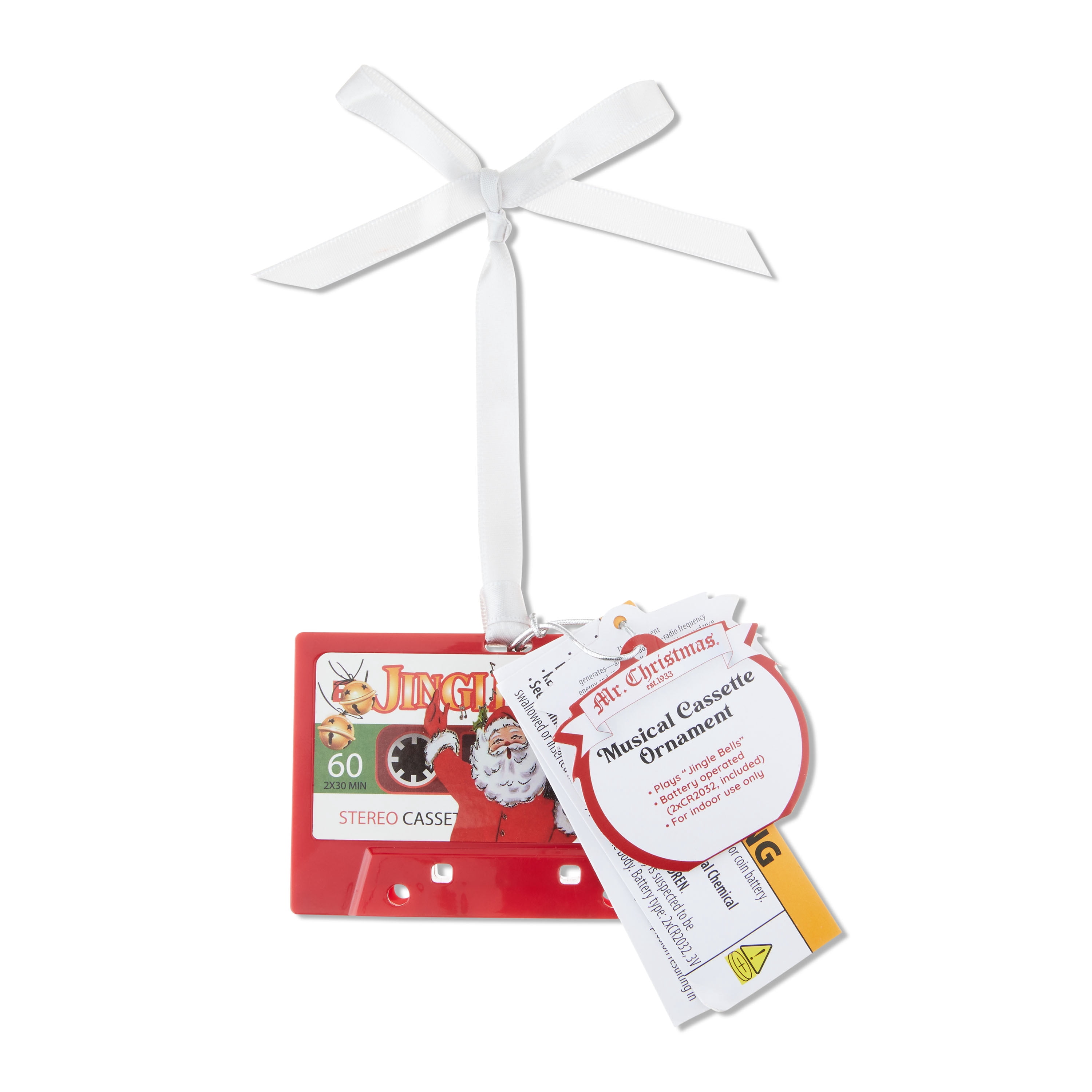 Mr. Christmas Retro Cassette Ornament, Red