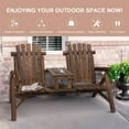 thumbnail image 4 of Wood Patio Bench,Garden Bench with Center Coffee Table,Adirondack Chair Patio Chairs for Garden Balcony Patio Backyard, 4 of 7