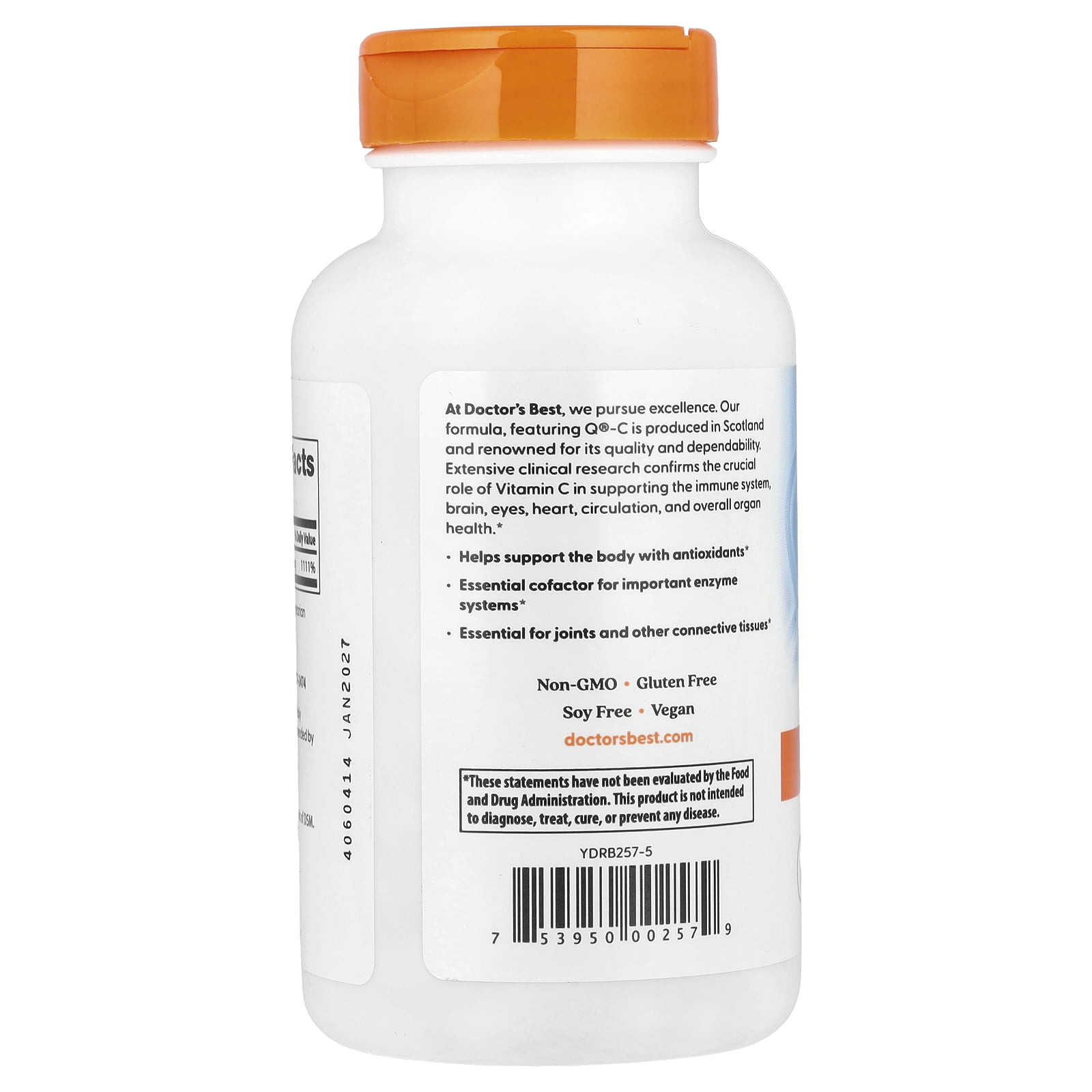 Doctor's Best Vitamin C with Q-C - Vitamin C 1000mg Non-GMO, Vegan, Gluten Free, Soy Free, Sourced from Scotland Veggie Caps, 120 Count