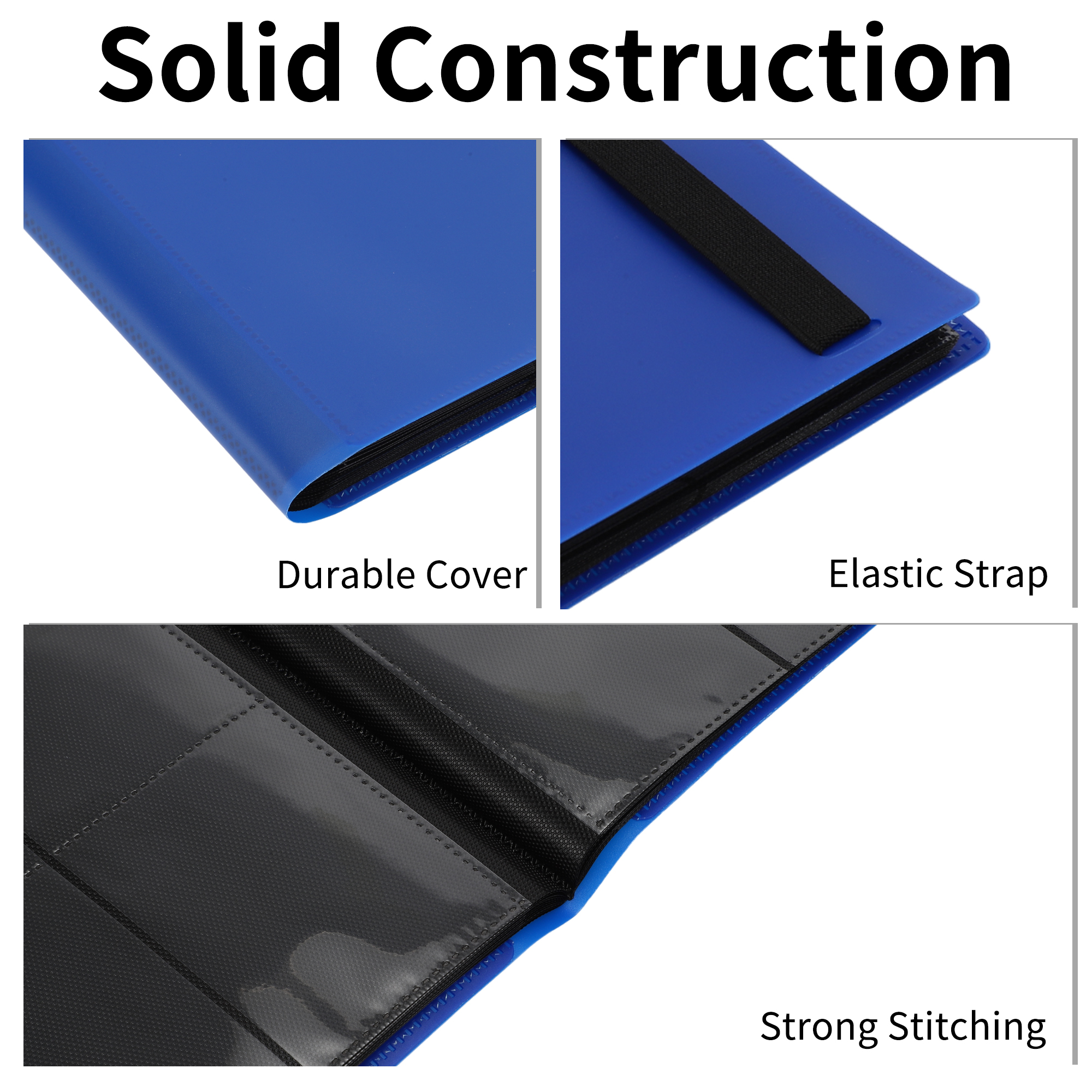 Unique Bargains Card Binder Trading Card Collector Album Holder Blue,160 pockets