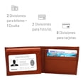 thumbnail image 4 of Cartera Hombre Piel Genuina Bifold Compartimento Secreto Interiores en Tela Camel, 4 of 8