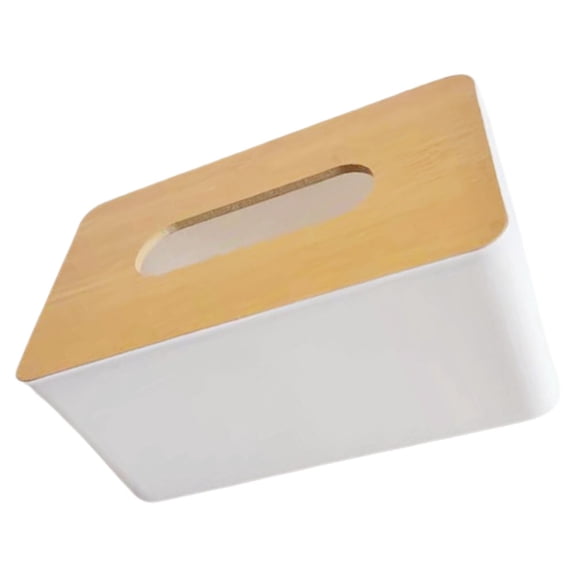 HOMEMAXS Brown Wooden Rectangle Tissue Box Cover, Compact and Practical Design for Home and Office Use