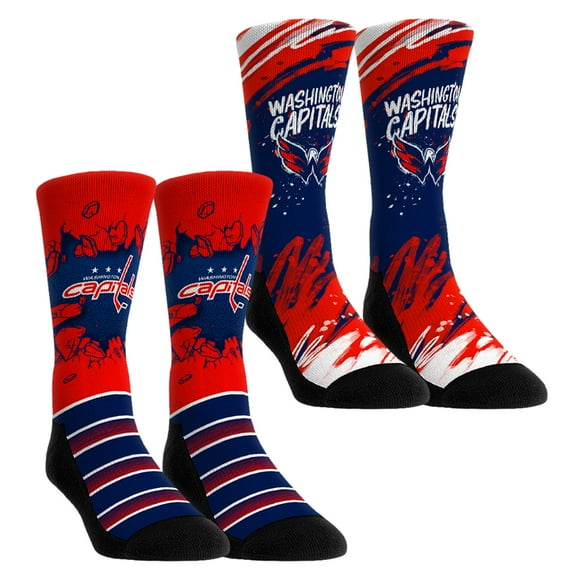 Unisex-Rock Em Socks  Washington Capitals Ice Breaker Two-Pack Crew Socks Set