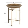 thumbnail image 2 of Kate and Laurel Mahdavi Round Hammered Metal Tray End Table, Dark Gold, 2 of 6