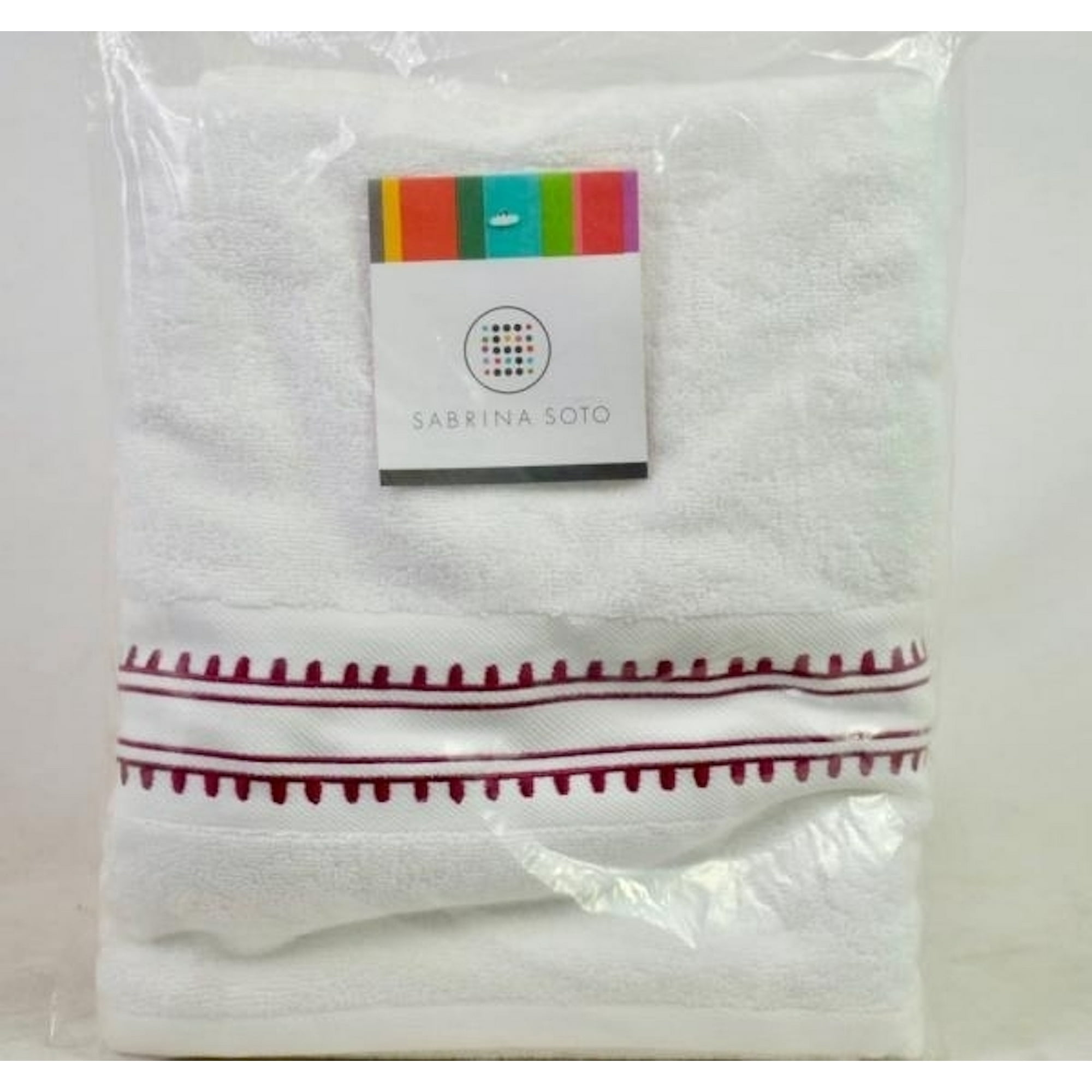 Sabrina Soto Elena Bath Towel White Raspberry Walmart Canada
