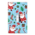 thumbnail image 1 of WIRESTER 1-Gang Toggle Wall Plate/Switch Plate Cover, Light Blue Happy Santa Christmas Pattern, 1 of 6