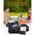 thumbnail image 2 of VEVOR 2 HP Above Ground Swimming Pool Pump Single Speed 122 GPM 3450 RPM 220V, 2 of 9