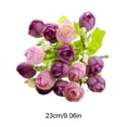 thumbnail image 3 of 9" Artificial Silk Rose Flowers Small Bouquet Flores Home Party Spring Wedding Decoration Fake Flower, 3 of 6