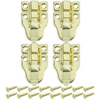 Uxcell 4Pack Duck-Billed Toggle Hasp Latch, Metal Box Toggle Latch Chest Latch with Mounting Screws, Gold