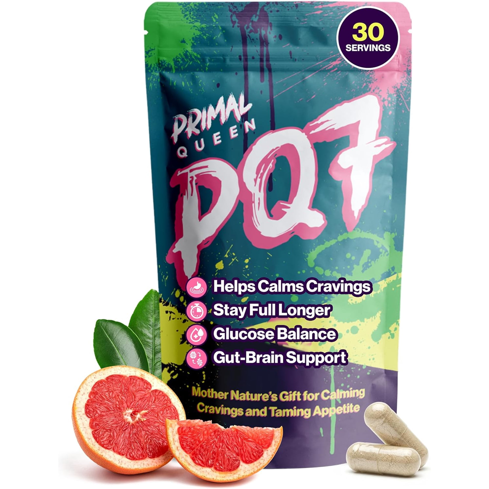 Primal Queen PQ7 Appetite Control Supplement for Women – Supports Cravings, Hunger & Fullness Signals – Stimulant-Free Formula with Clinically Studied Ingredients – 60 Capsules