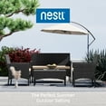 thumbnail image 4 of Nestl 4-Piece Outdoor Patio Furniture Set, Wicker Patio Conversation Set, Black/Beige, 4 of 6